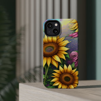 Whimsical Sunflower & Rose Garden - MagSafe iPhone Series Case