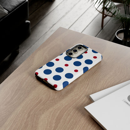 Bold Navy & Red Polka Dot Pattern – Samsung Galaxy Case