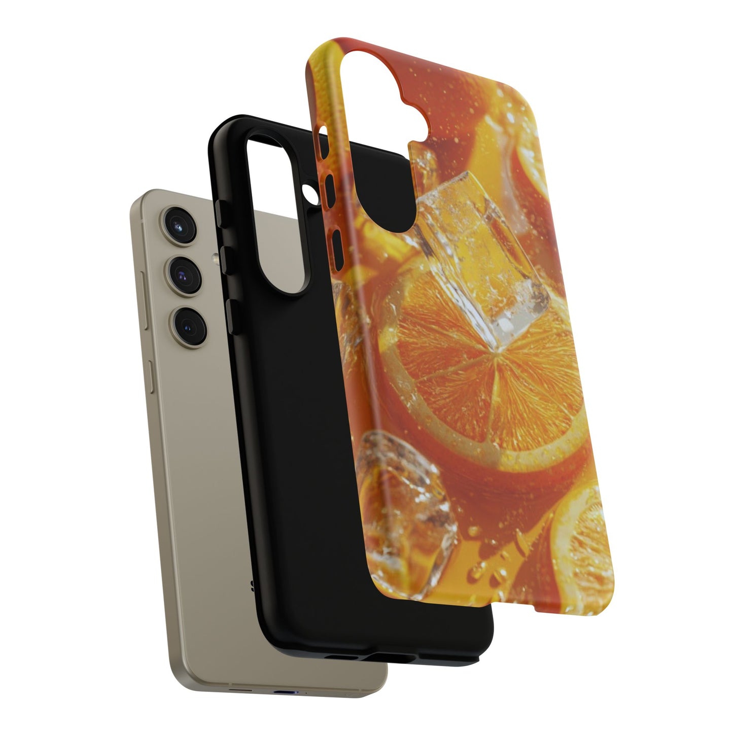 Citrus Orange Splash Samsung Galaxy Case – Dual-Layer Tough Protection, Vibrant Summer Design