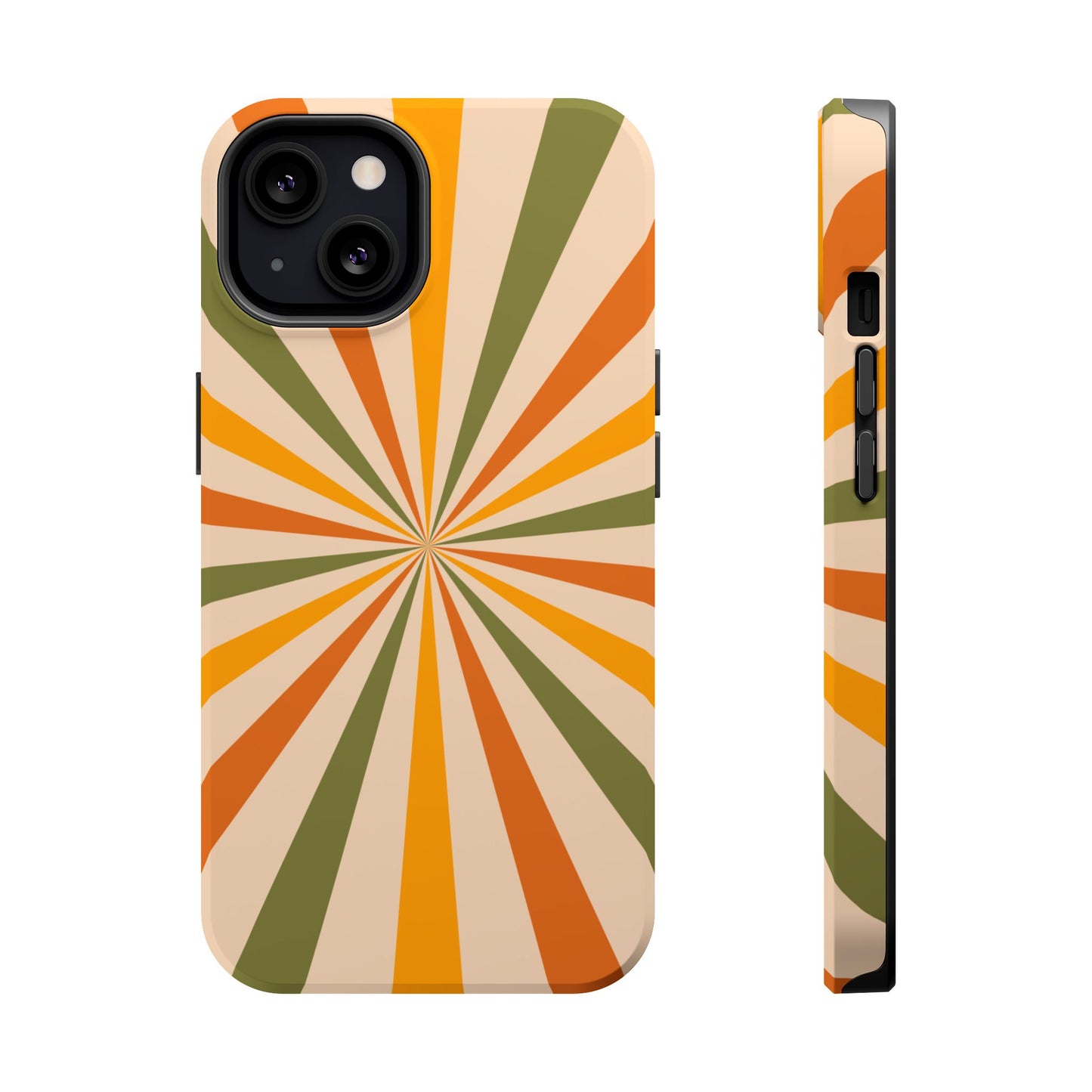 Retro Sunburst MagSafe iPhone Case – Bold Geometric Design, Durable Shockproof Protection