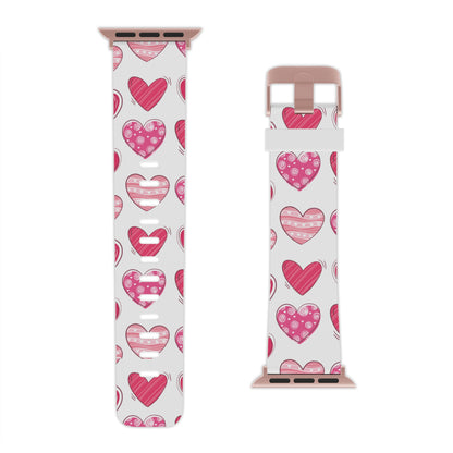  Playful Pink Hearts Apple Watch Band