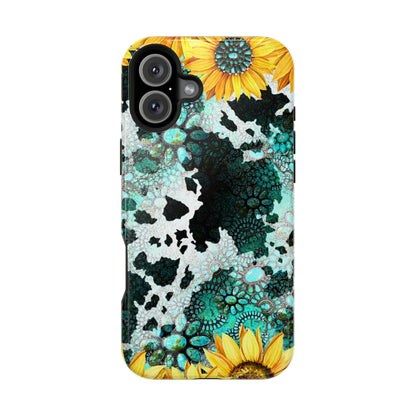 Boho Turquoise Sunflower Lace - MagSafe iPhone Series Case