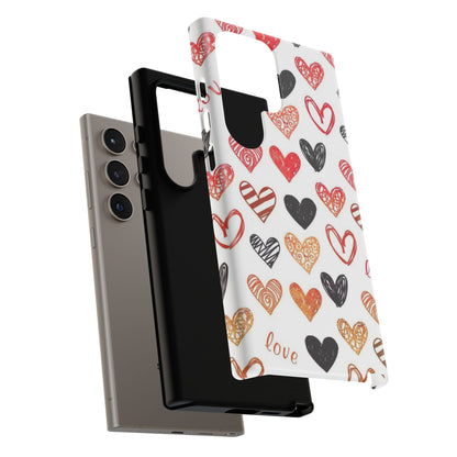 Samsung Galaxy Case: Hand-Drawn Hearts & Love