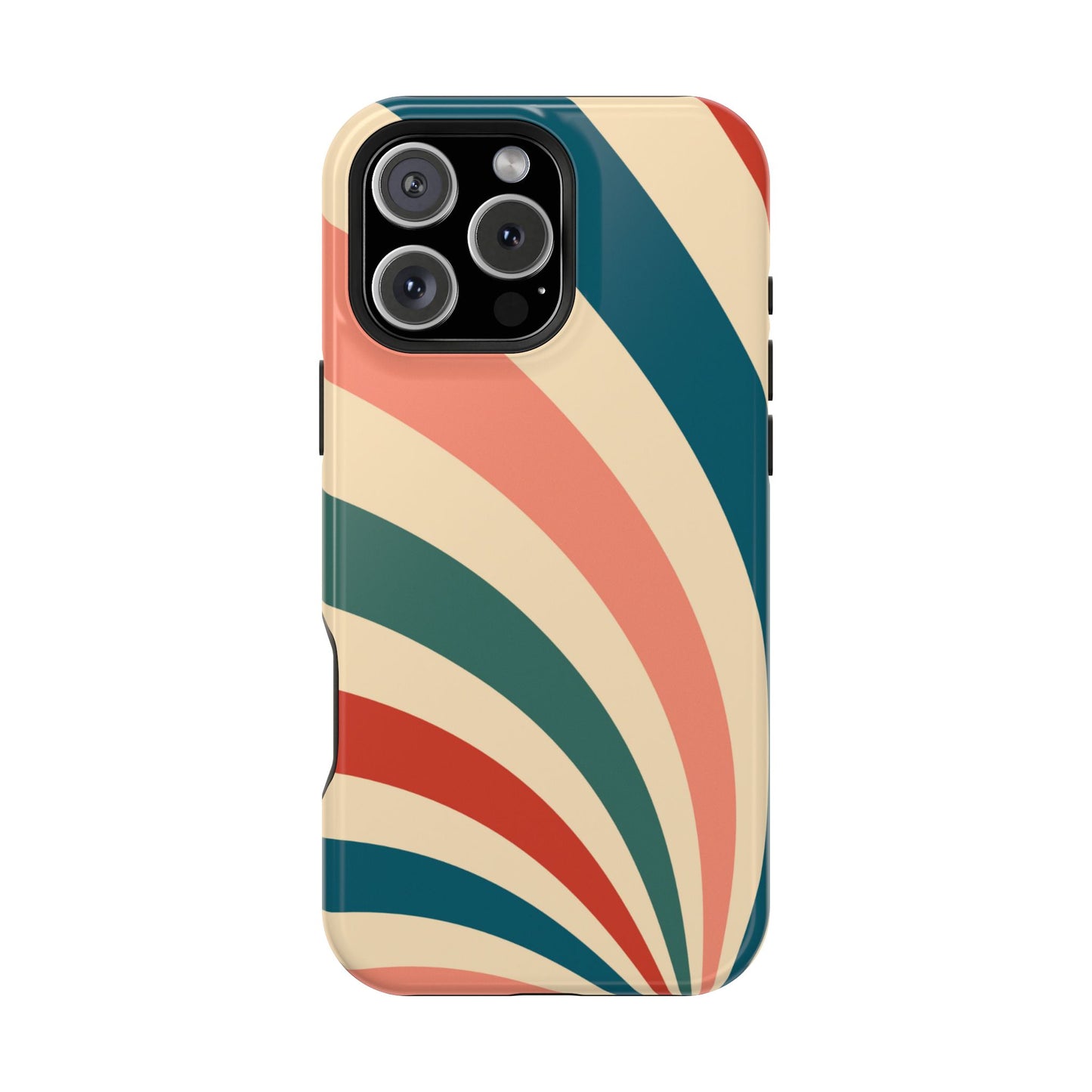 Retro Sunburst Swirl MagSafe iPhone Case – Dual-Layer Protection with Bold 70s Vibes