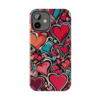 Vibrant Multicolor Heart Art – iPhone Case