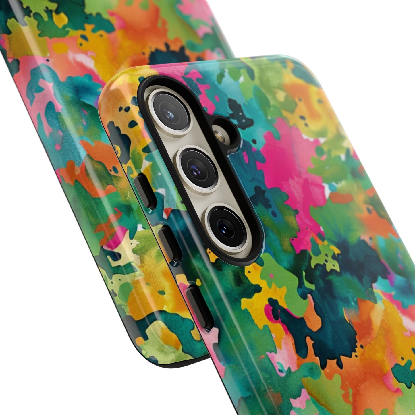 Vibrant Watercolor Splash Samsung Galaxy Case – Multicolor Abstract Artistic Design