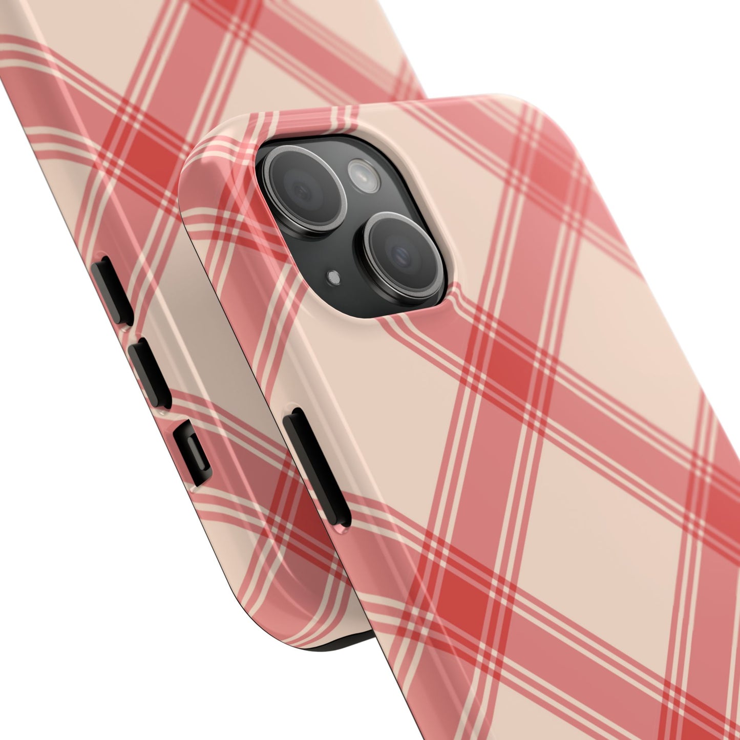 Soft Peachy Red Plaid iPhone Case