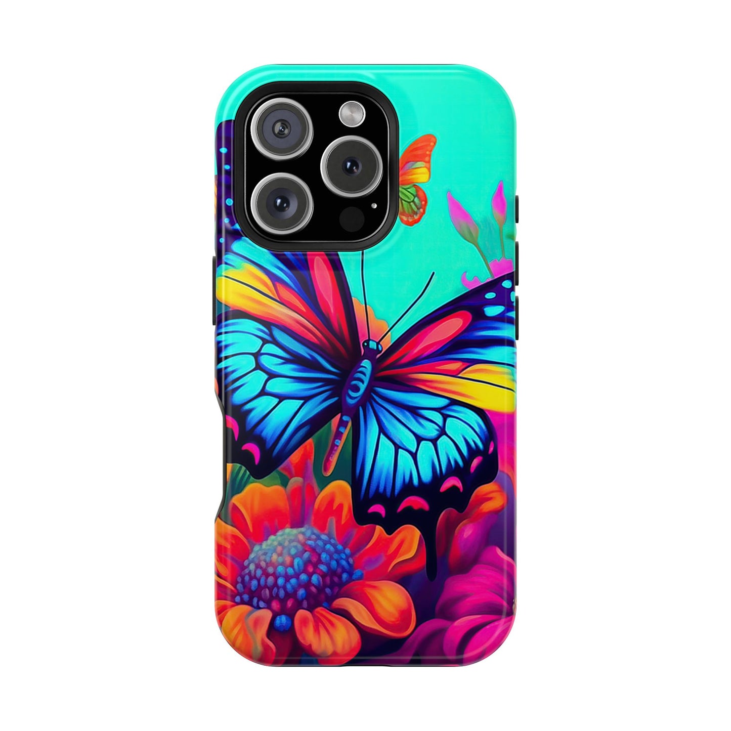 Vivid Butterfly & Floral Burst - MagSafe iPhone Case