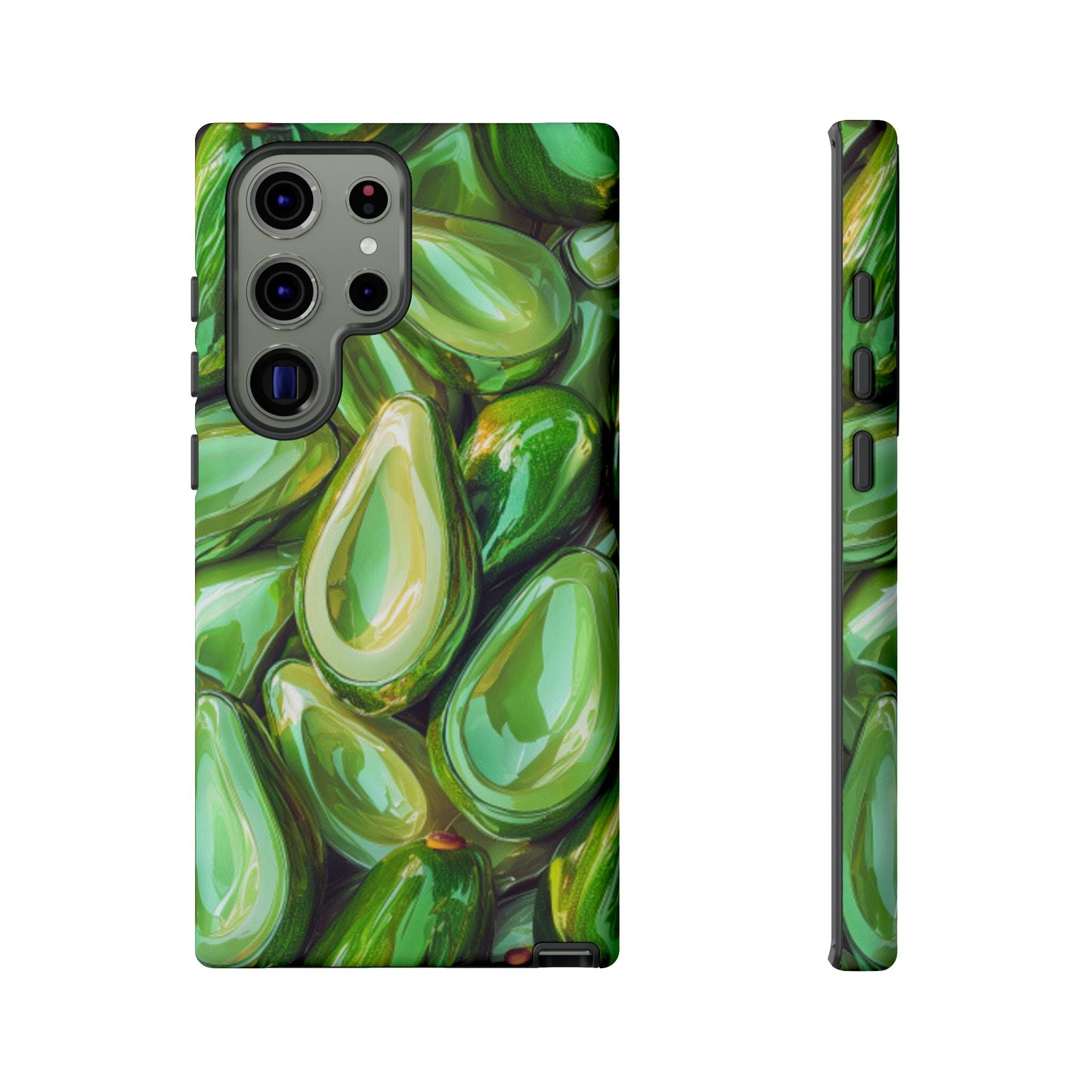 Glossy Avocado Samsung Galaxy  Case – Sleek Green 3D Fruit Design, Durable and Stylish