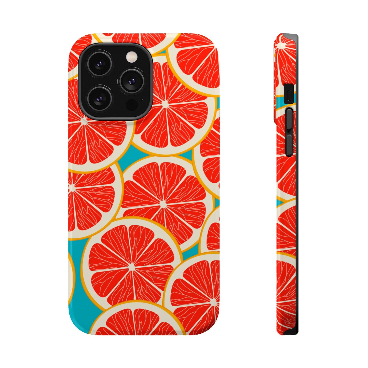 Ruby Grapefruit Pop Tough MagSafe iPhone Case – Vibrant Citrus Design, Shock-Resistant Protection