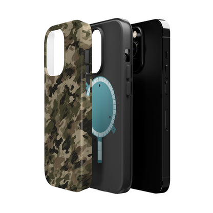 Classic Light Brown Camouflage – MagSafe iPhone Case with Rugged Elegance