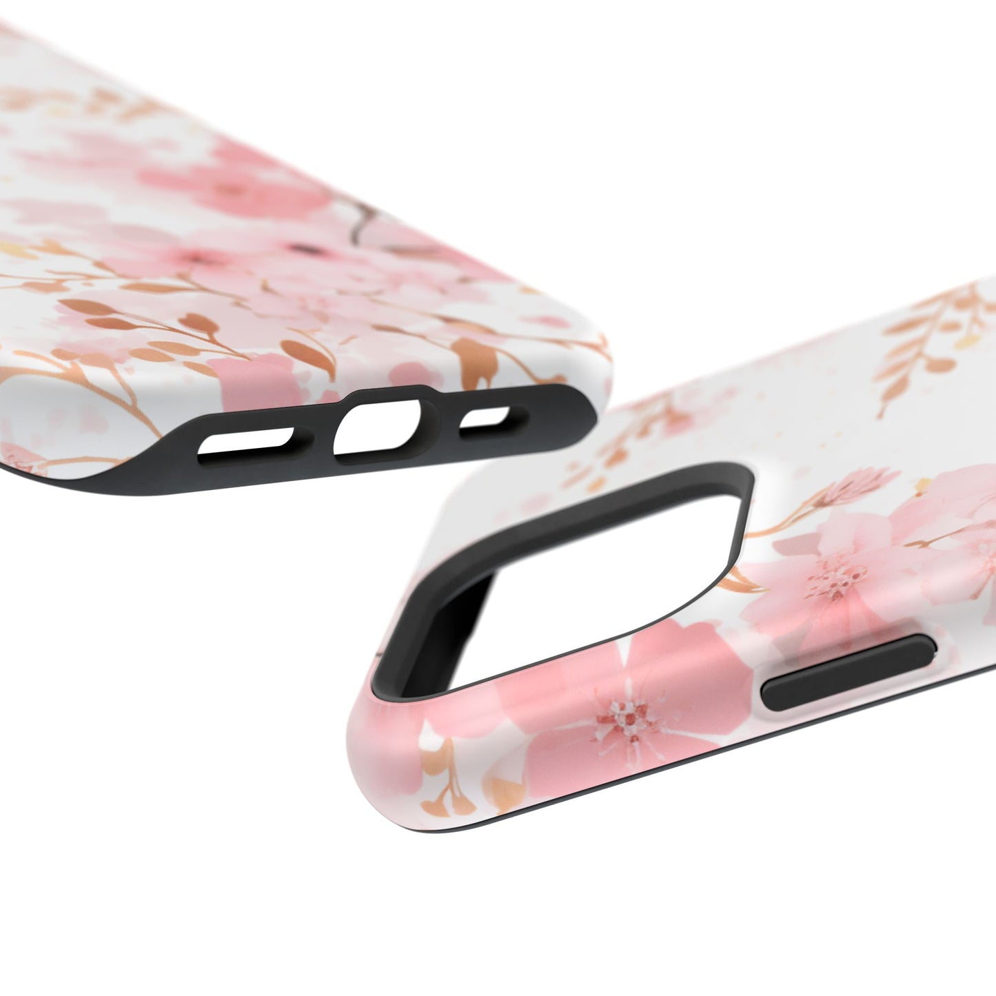 Soft Pink Cherry Blossom MagSafe Case – Floral Elegance with Wireless Charging