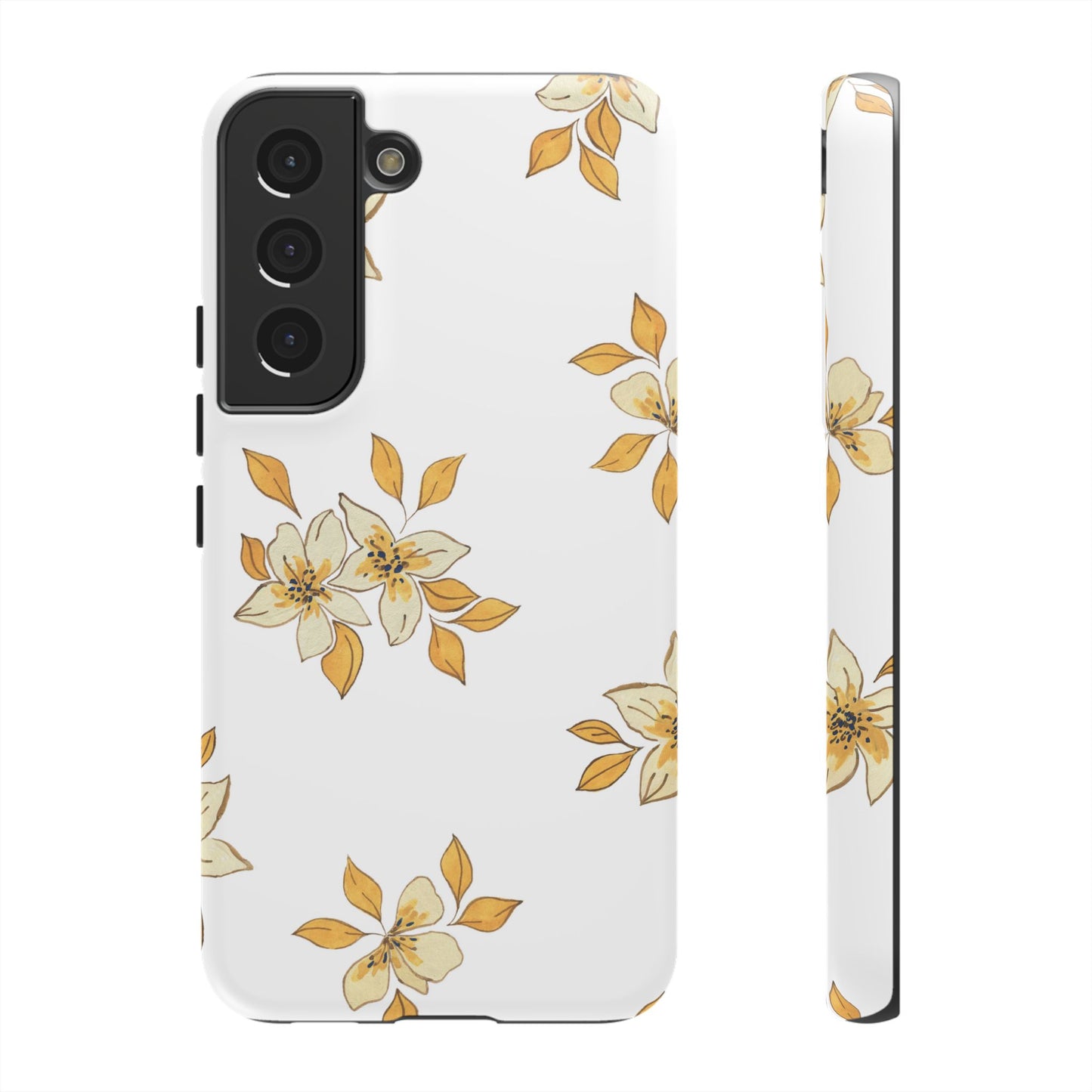 Delicate Yellow Blossom Samsung Galaxy Case – Minimalist Floral Design with Matte Finish