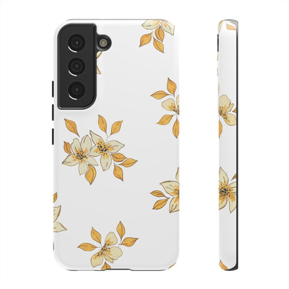 Delicate Yellow Blossom Samsung Galaxy Case – Minimalist Floral Design with Matte Finish