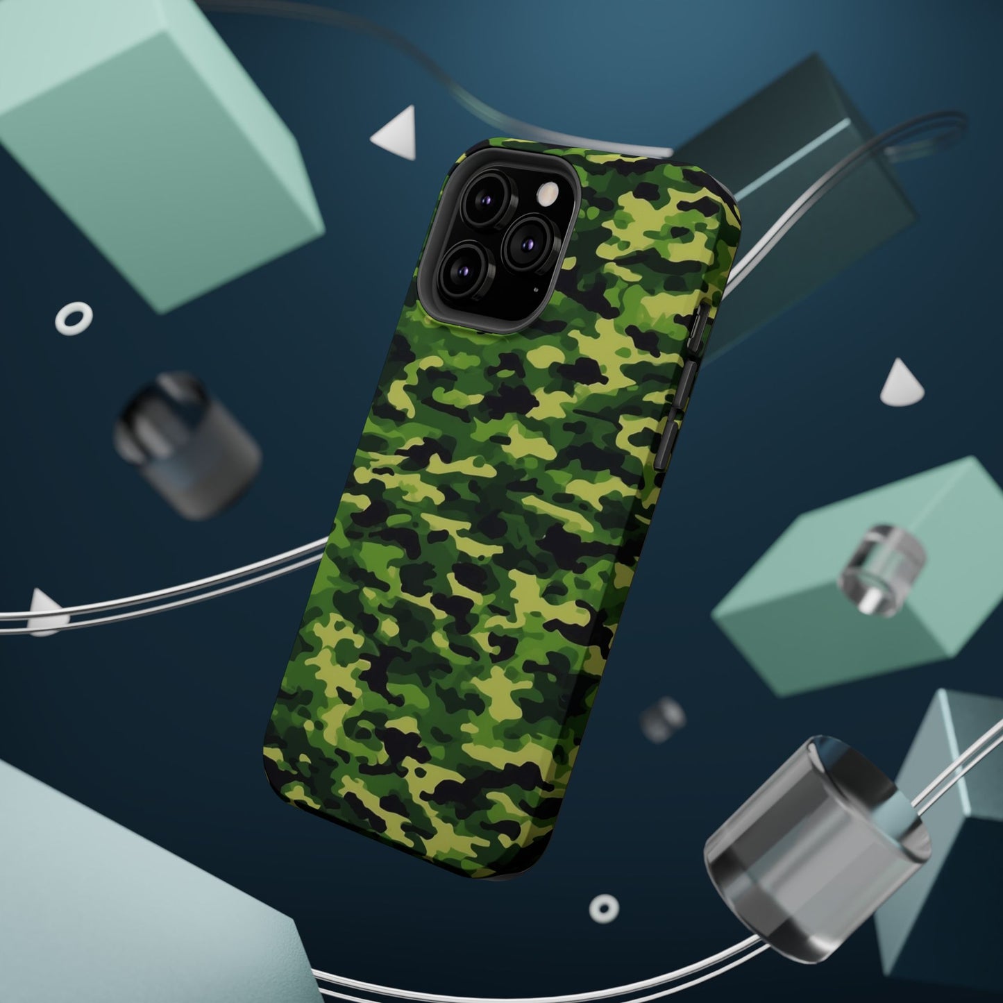 Green Woodland Camouflage – MagSafe iPhone Case, Slim and Shockproof