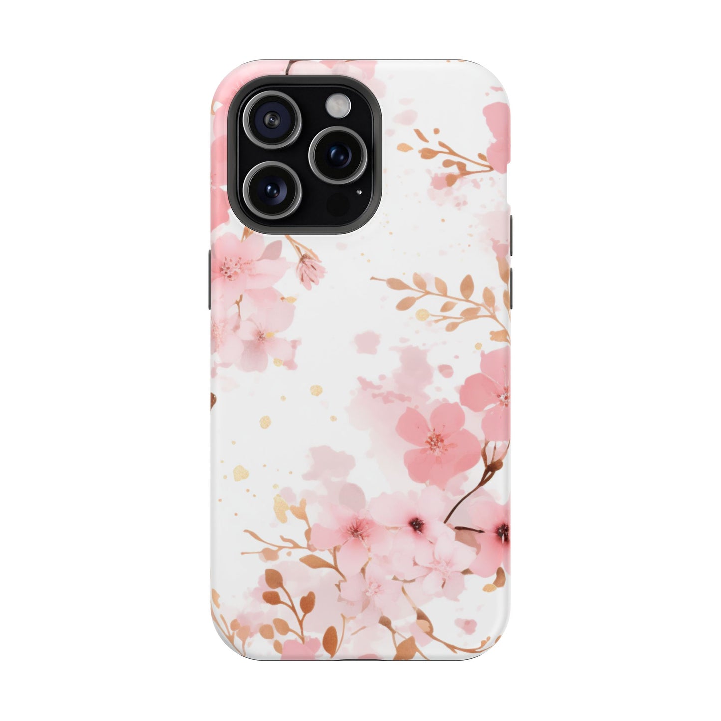 Soft Pink Cherry Blossom MagSafe Case – Floral Elegance with Wireless Charging