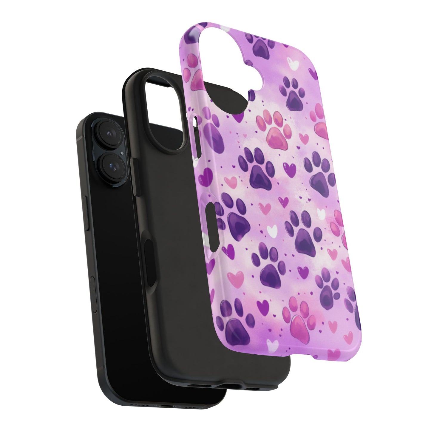 Purple Paw Print iPhone Case - Cute Pet-Themed Protective Cover