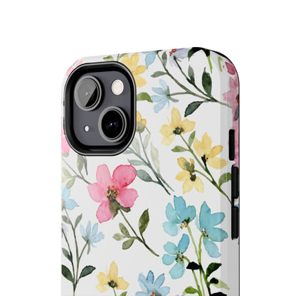 Watercolor Floral Bliss – iPhone Series Case with Pastel Flower Design