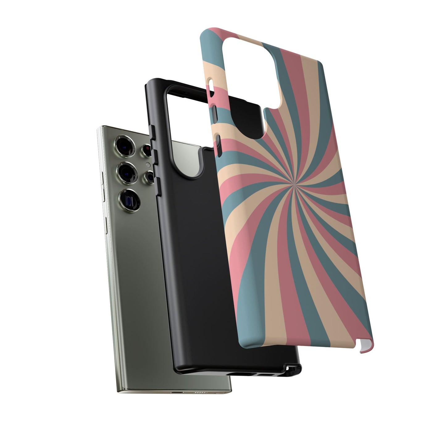 Vintage Pastel Swirl  Samsung Galaxy Case – Dual-Layer Protection with 70s-Inspired Design