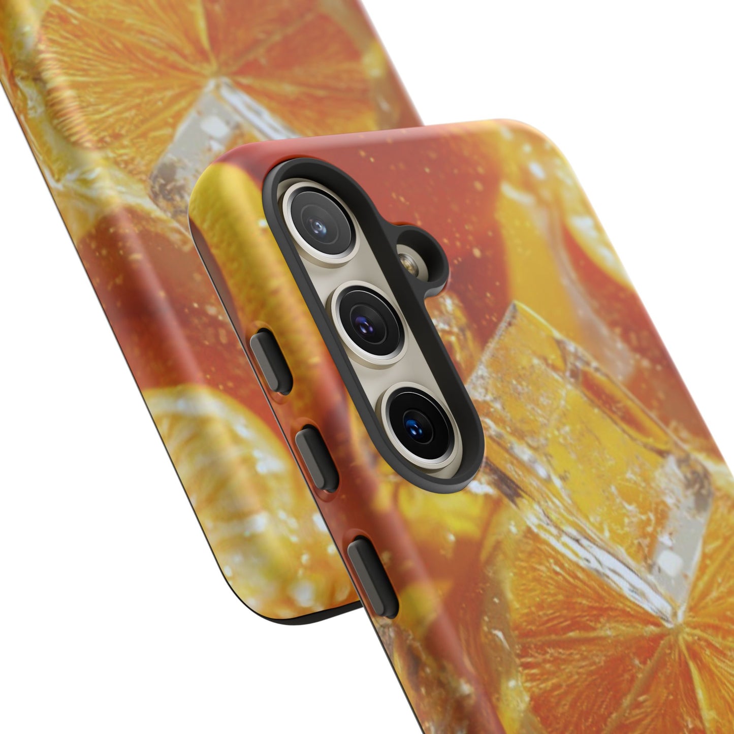 Citrus Orange Splash Samsung Galaxy Case – Dual-Layer Tough Protection, Vibrant Summer Design