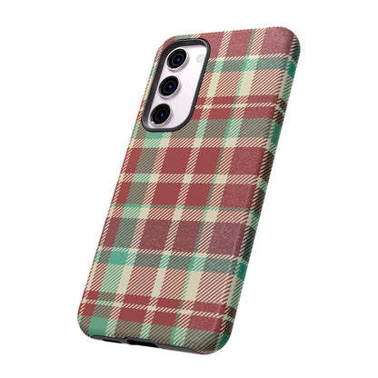 Vintage Plaid in Red & Cream – Samsung Galaxy Case with Timeless Style