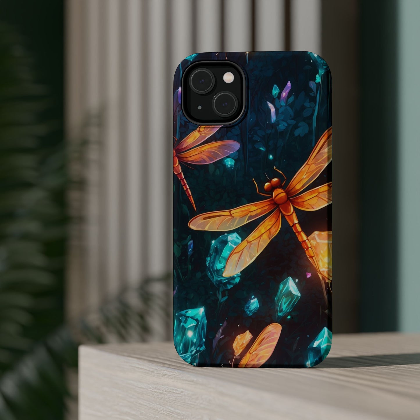 Mystical Dragonflies & Crystals – MagSafe iPhone Series Case