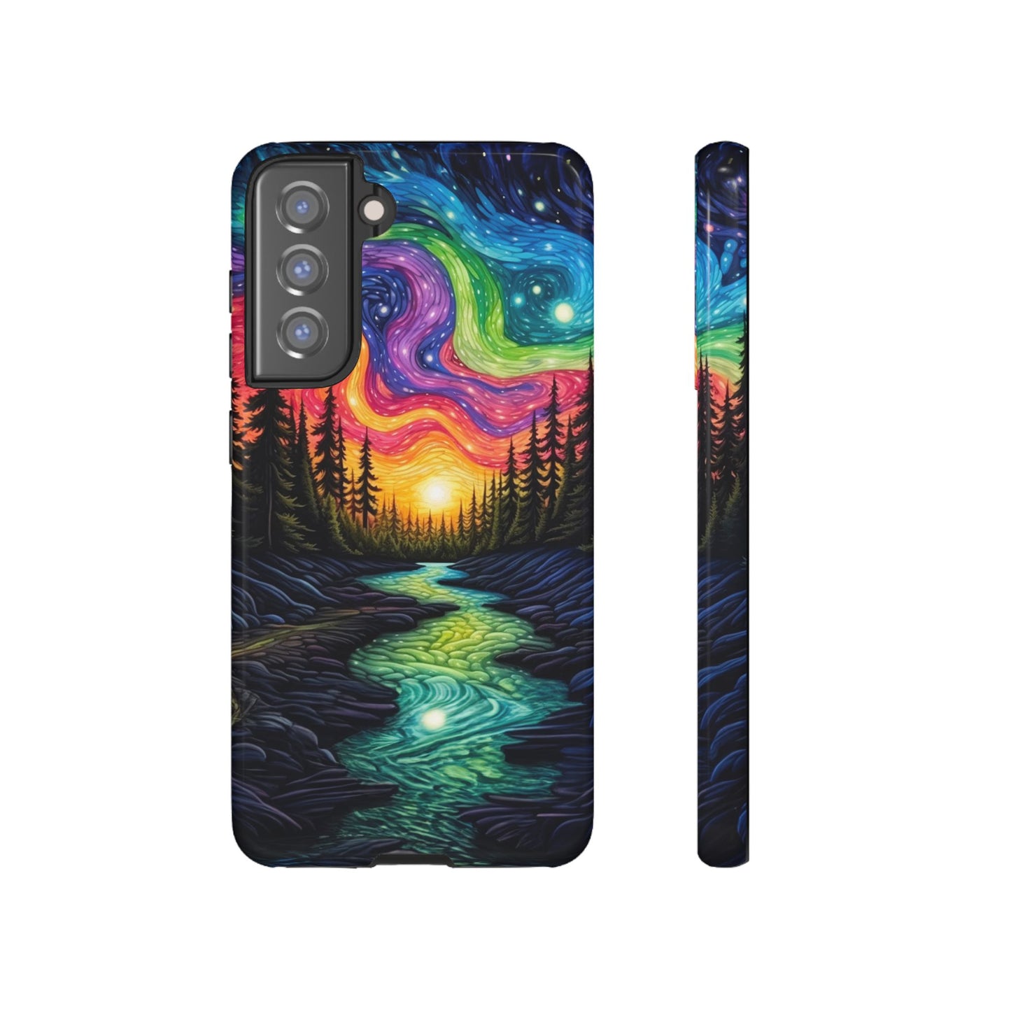 Celestial Nightscape Samsung Galaxy Case – Vibrant River and Starry Sky Design