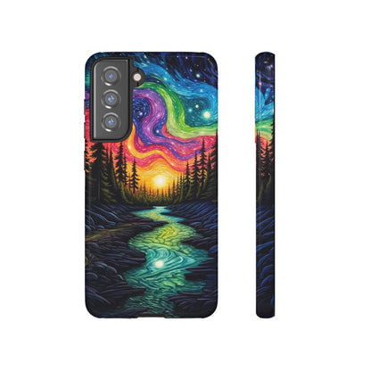 Celestial Nightscape Samsung Galaxy Case – Vibrant River and Starry Sky Design