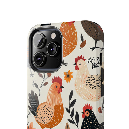 iPhone Case: Cluckin' Vintage – Chickens & Leaves