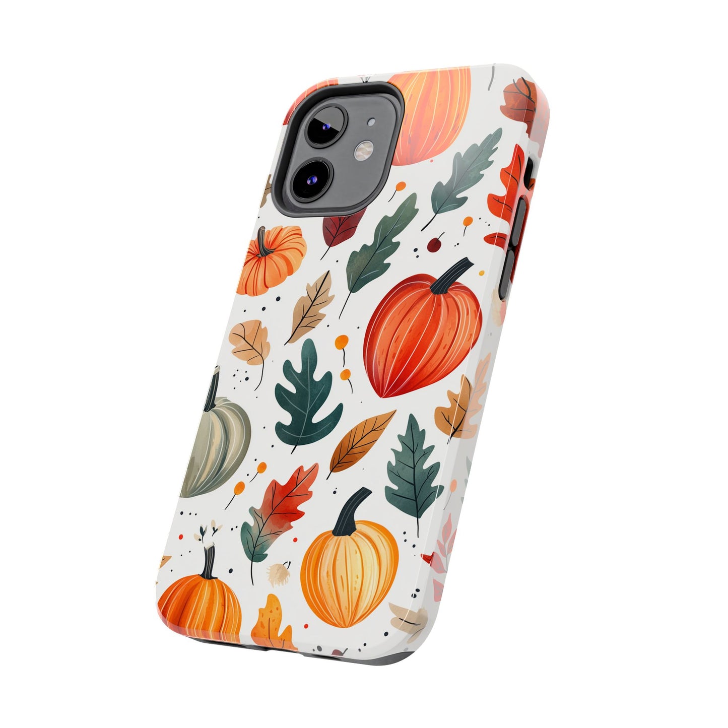 Autumn Harvest iPhone Case - Pumpkin and Fall Leaf Design