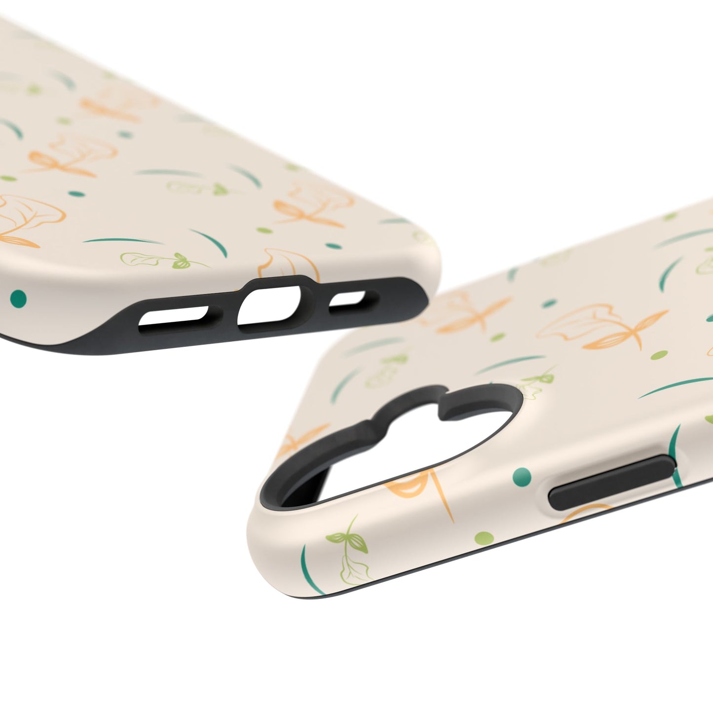 Soft Pastel Abstract Floral Tough MagSafe iPhone Case – Playful Minimalist Design with Dual-Layer Protection