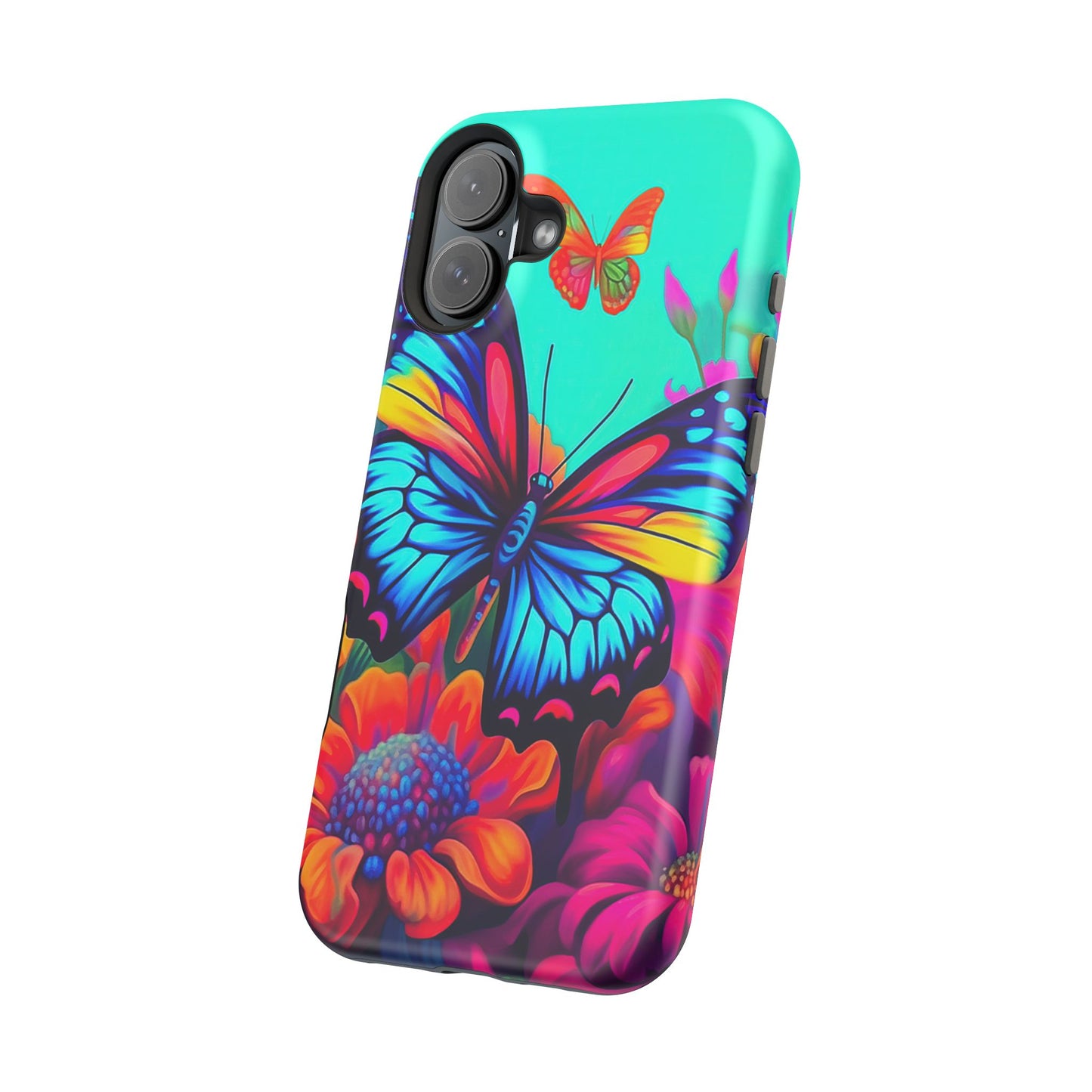 Vivid Butterfly & Floral Burst - MagSafe iPhone Case