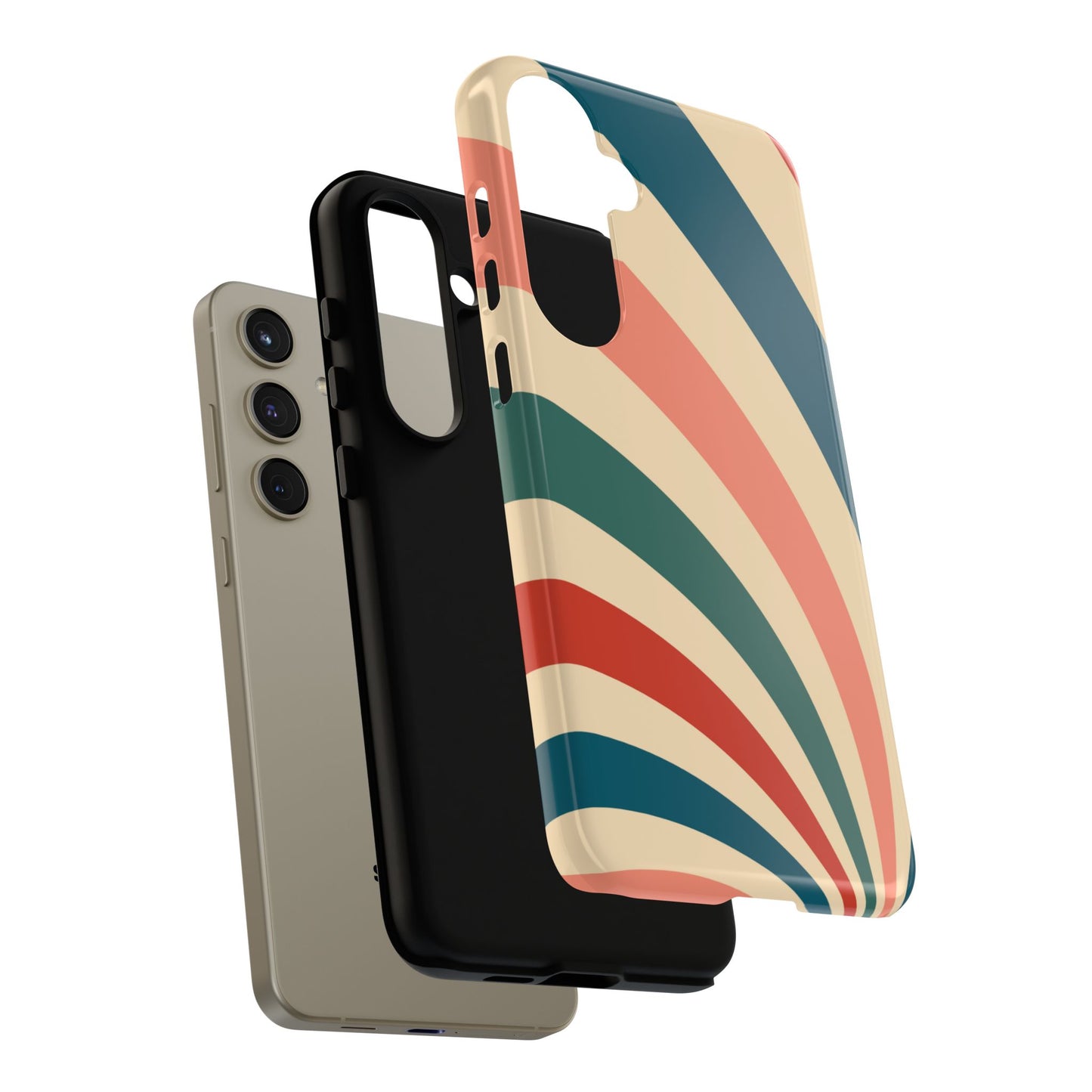 Retro Sunburst Swirl Samsung Galaxy Case – Dual-Layer Protection with Bold 70s Vibes