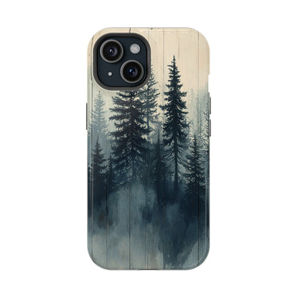 Misty Forest Wood MagSafe iPhone Case - Nature-Inspired Protective Cover