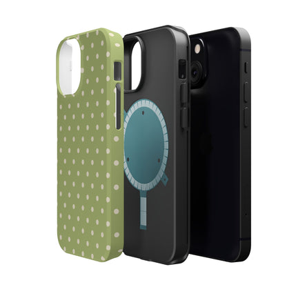 Sage Green Polka Dots – MagSafe iPhone Case