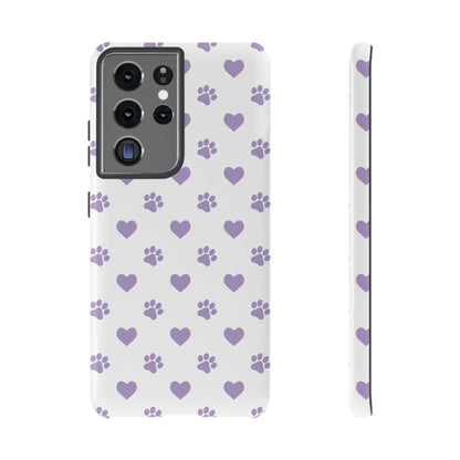 Paw Prints & Hearts – Samsung Galaxy Case, Cute and Durable Design