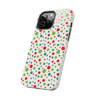 Red & Green Christmas Polka Dots – iPhone Case