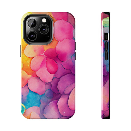 Sunset Petals Watercolor iPhone Case – Slim Design, Glossy Finish