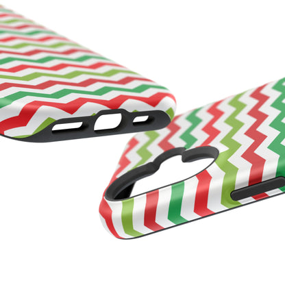 Vibrant Fiesta Chevron – Yellow Green, Green & Red Geometric MagSafe Case