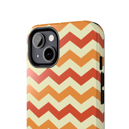 Warm Sunset Chevron – Orange, Red & Cream Geometric iPhone Case