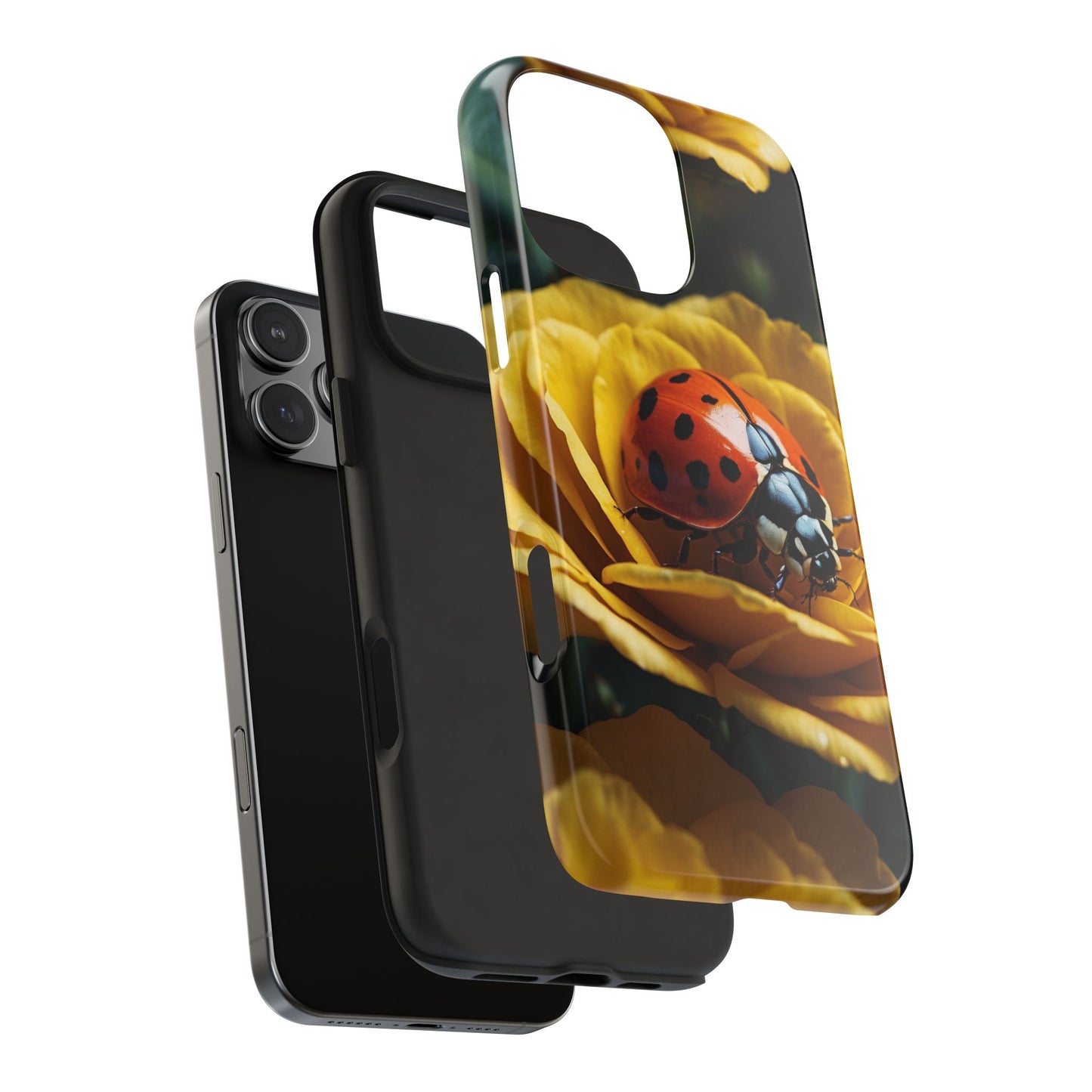 iPhone Case: Ladybug on Yellow Petals