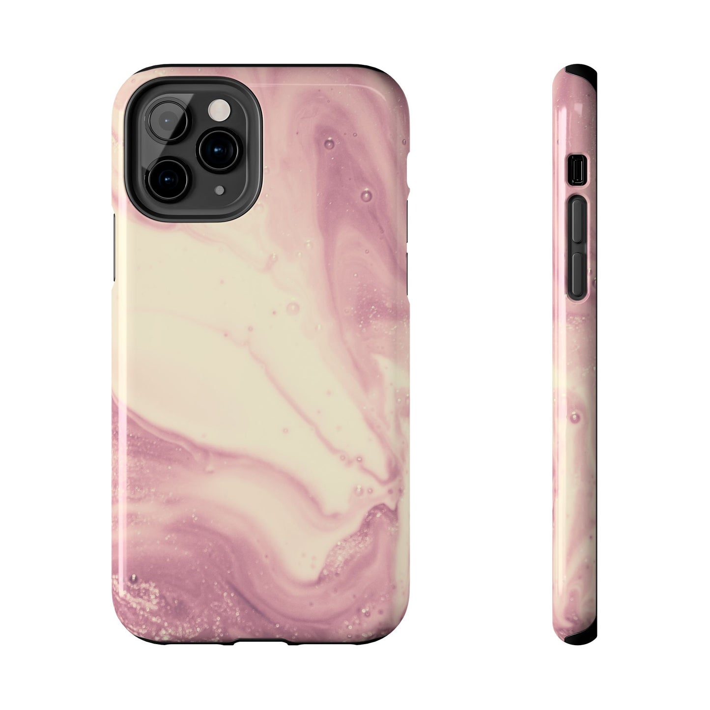 Blush Marble Glow – iPhone Case with Rose Gold & Pink Swirl Pattern