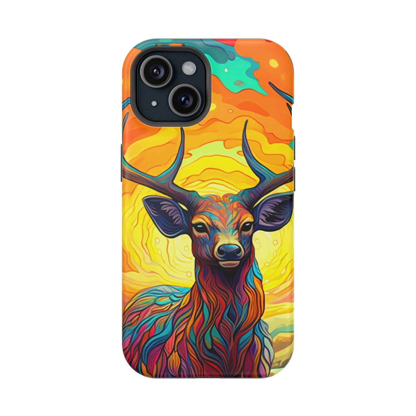 Vibrant Stag in Bloom – MagSafe iPhone Case