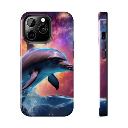 Cosmic Dolphin Galaxy Art - iPhone Case