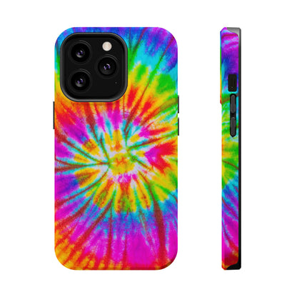 Rainbow Spiral Tie-Dye MagSafe Case – Vibrant Colors & Functionality