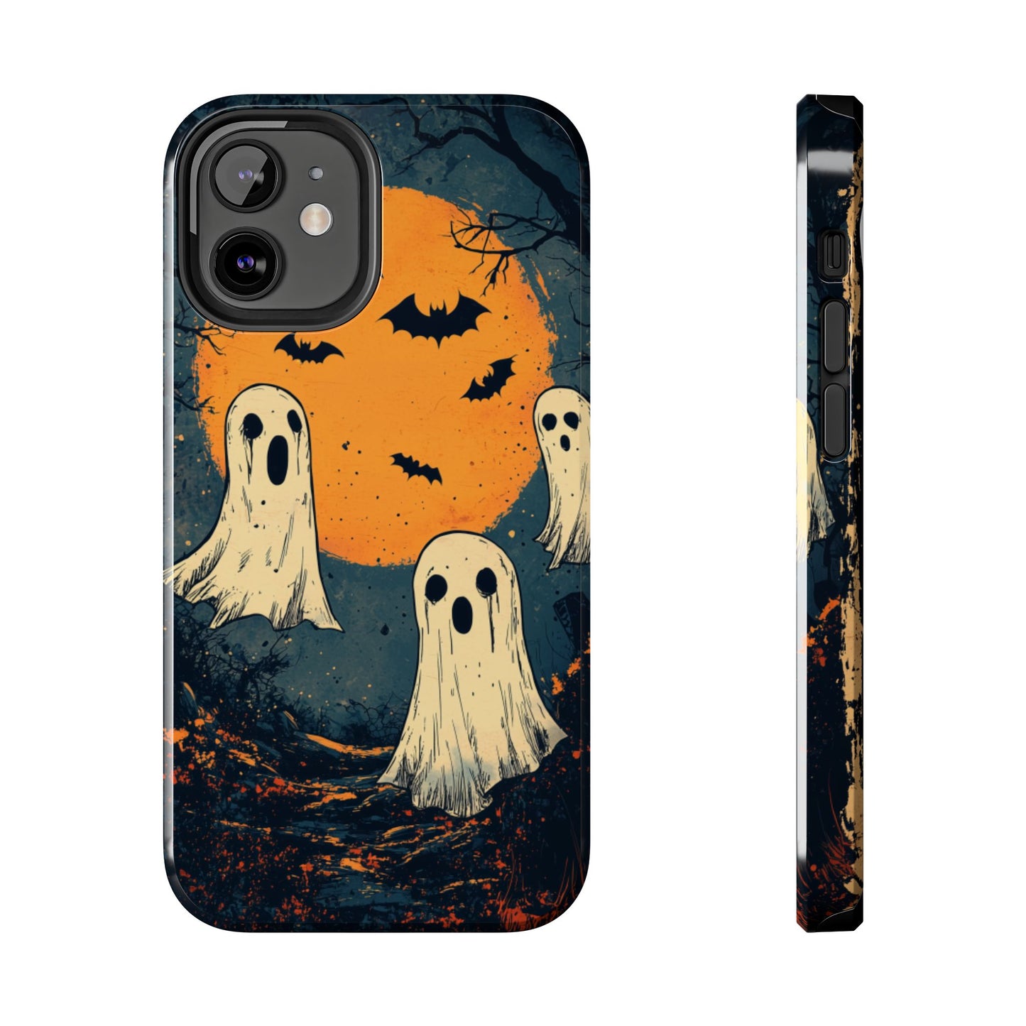 Haunted Ghosts & Full Moon iPhone Case – Spooky Halloween Design