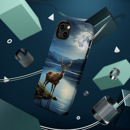 Moonlit Elegance: Stag by the Lake – MagSafe iPhone Case