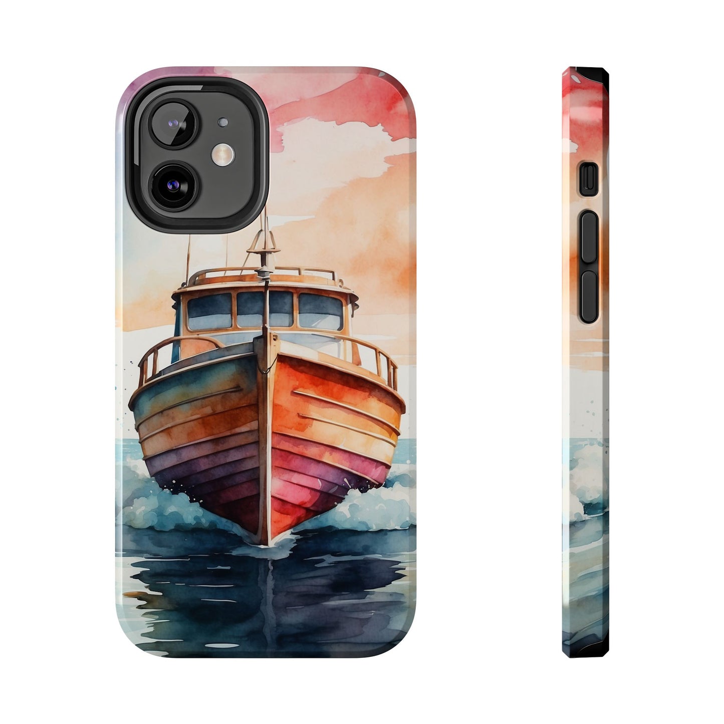 Sunset Sail Watercolor Boat – iPhone Series Case