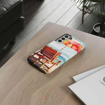 Beachfront Sunset Lounge Samsung Galaxy Case – Vibrant Watercolor Design