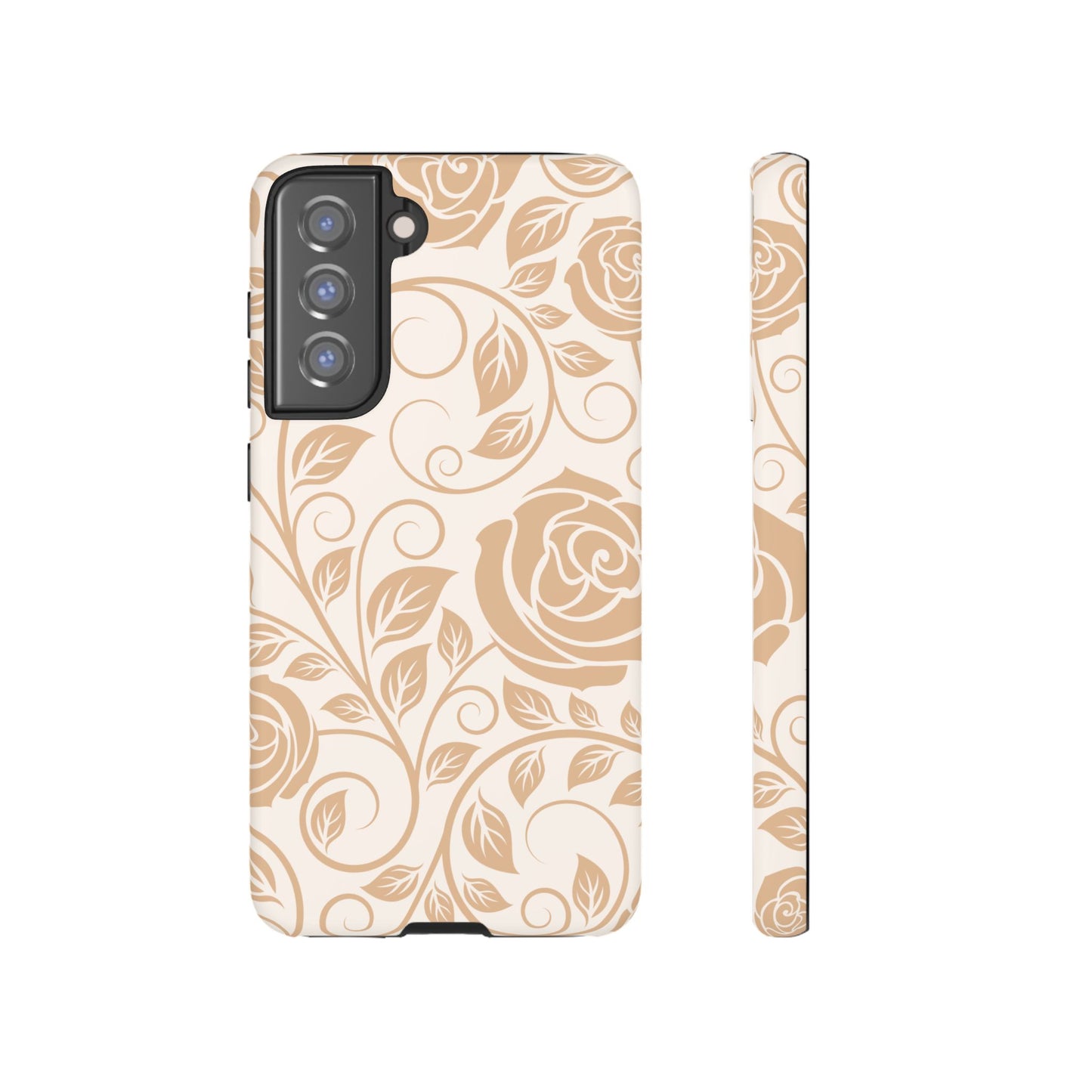 Vintage Rose Vine Tough Samsung Galaxy Case – Elegant Floral Pattern with Dual-Layer Protection